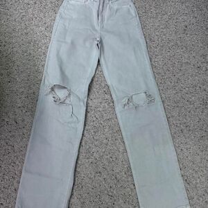 Pacsun Women's White and Grey Jeans
